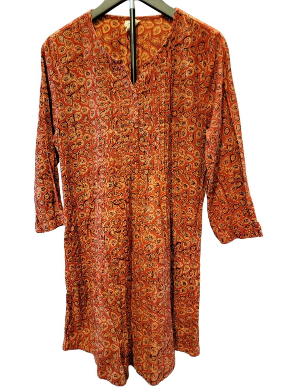 Mata Traders Rust Paisley V-Neck Tunic